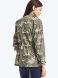 Embroidered camo utility jacket