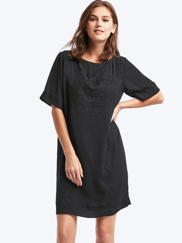 Flowy embroidered shift dress