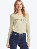 Happy intarsia crewneck sweater