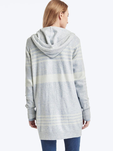 Stripe hooded cocoon sweater