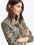 Embroidered camo utility jacket